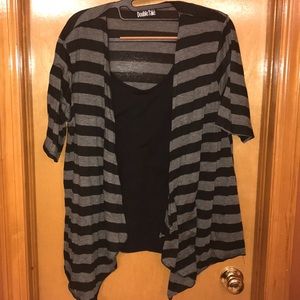 Cardigan with built-in tank top